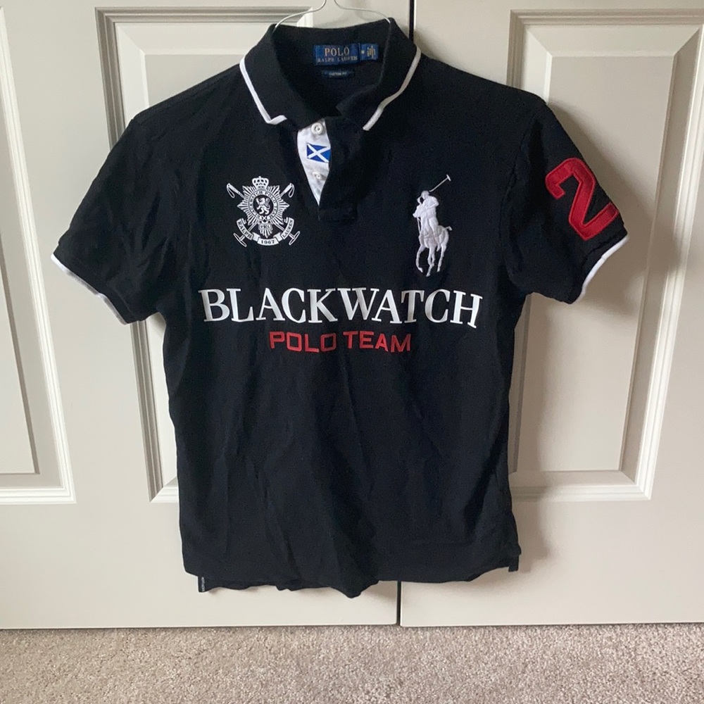Polo Ralph Lauren Blackwatch Polo Team Collard Shirt, Medium
